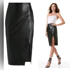 Alice + Olivia Siobhan Faux Wrap Pencil Skirt Size 0